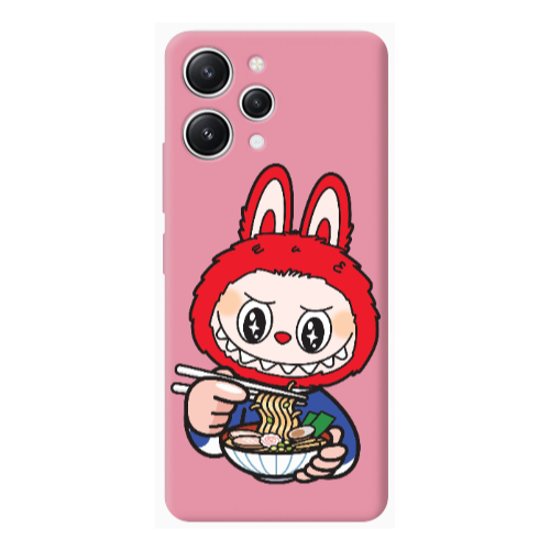Xiaomi Redmi 12 Labubu 1 Pink Colored Silicone TPU Θήκη
