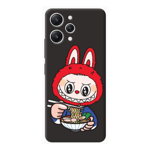 Xiaomi Redmi 12 Labubu 1 Black Colored Silicone TPU Θήκη