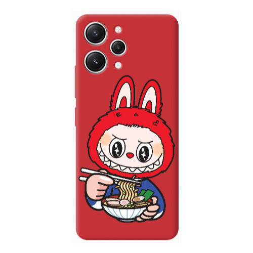 Xiaomi Redmi 12 Labubu 1 Red Colored Silicone TPU Θήκη
