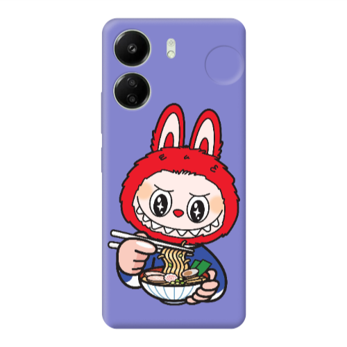 Xiaomi Redmi 13C Labubu 1 Purple Colored Silicone TPU Θήκη