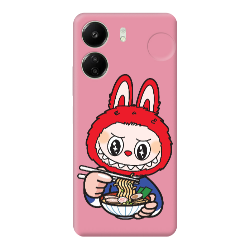 Xiaomi Redmi 13C Labubu 1 Pink Colored Silicone TPU Θήκη
