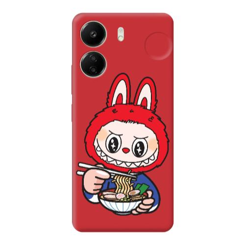 Xiaomi Redmi 13C Labubu 1 Red Colored Silicone TPU Θήκη