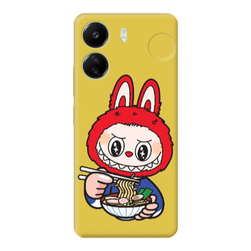 Xiaomi Redmi 13C Labubu 1 Yellow Colored Silicone TPU Θήκη