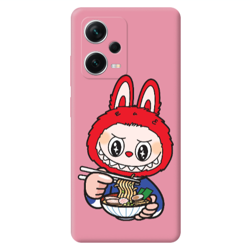 Xiaomi Poco X5 Labubu 1 Pink Colored Silicone TPU Θήκη