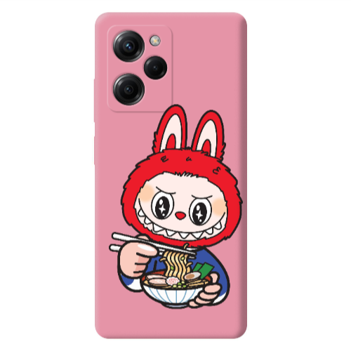 Xiaomi Poco X5 Pro Labubu 1 Pink Colored Silicone TPU Θήκη
