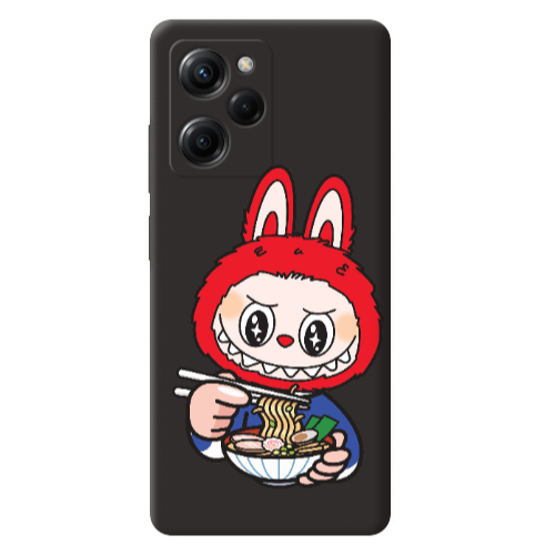 Xiaomi Poco X5 Pro Labubu 1 Black Colored Silicone TPU Θήκη