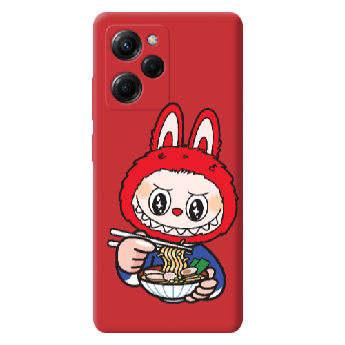 Xiaomi Poco X5 Pro Labubu 1 Red Colored Silicone TPU Θήκη