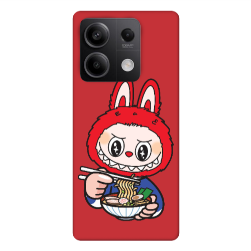 Xiaomi Redmi Note 13 5G Labubu 1 Red Colored Silicone TPU Θήκη