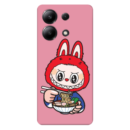 Xiaomi Redmi Note 13 4G Labubu 1 Pink Colored Silicone TPU Θήκη
