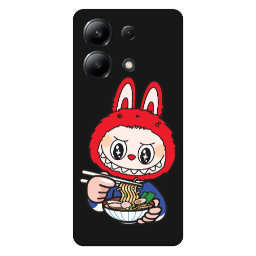 Xiaomi Redmi Note 13 4G Labubu 1 Black Colored Silicone TPU Θήκη