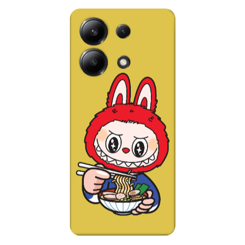 Xiaomi Redmi Note 13 4G Labubu 1 Yellow Colored Silicone TPU Θήκη