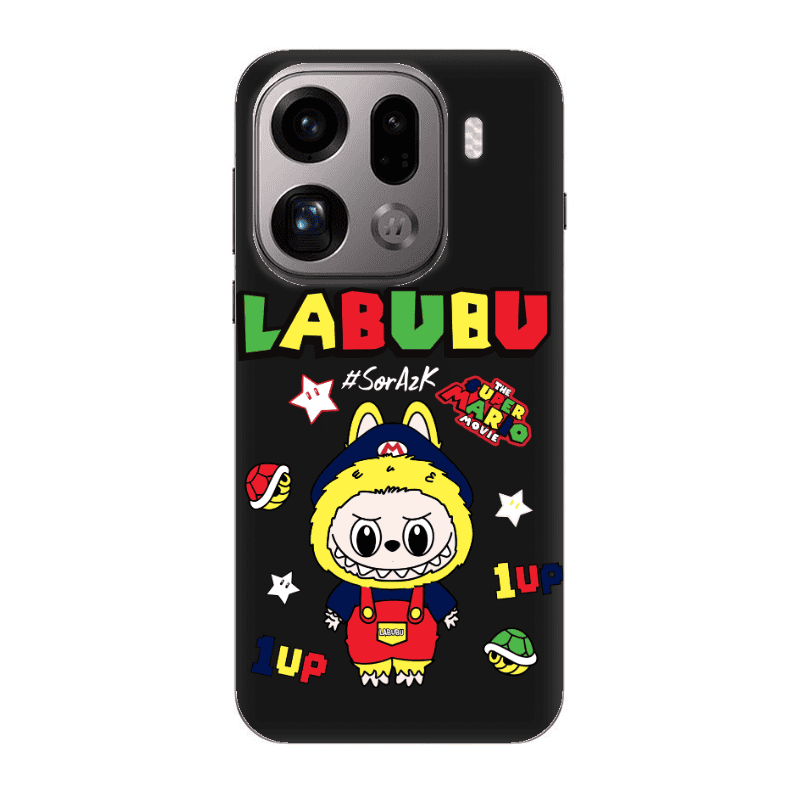 Oppo Find X9 Pro Labubu Mario Black Colored Silicone TPU Θήκη
