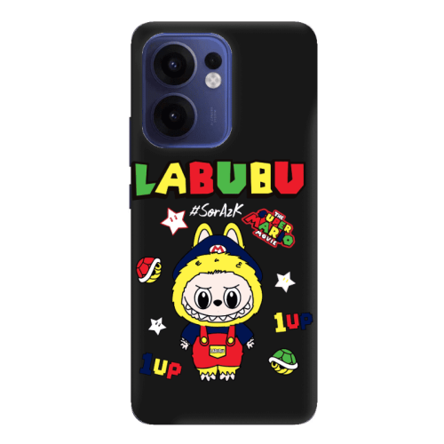 Oppo Reno 13 F Labubu Mario Black Colored Silicone TPU Θήκη