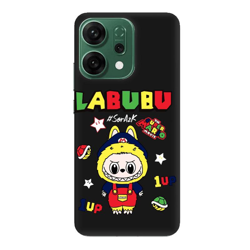 Oppo RENO 14 Labubu Mario Black Colored Silicone TPU Θήκη