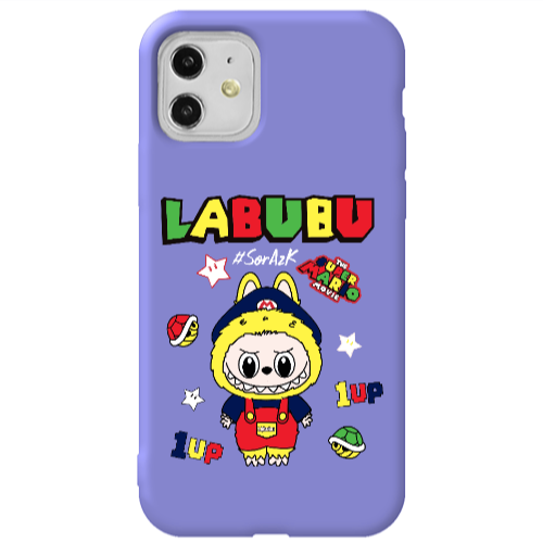 Apple iPhone 11  Labubu Mario Purple Colored Silicone TPU Θήκη