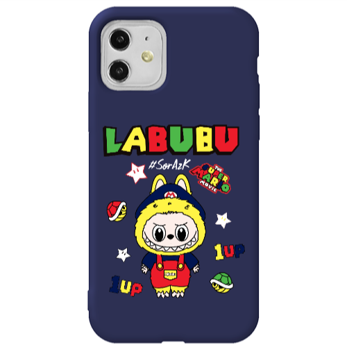 Apple iPhone 11  Labubu Mario Dark blue Colored Silicone TPU Θήκη