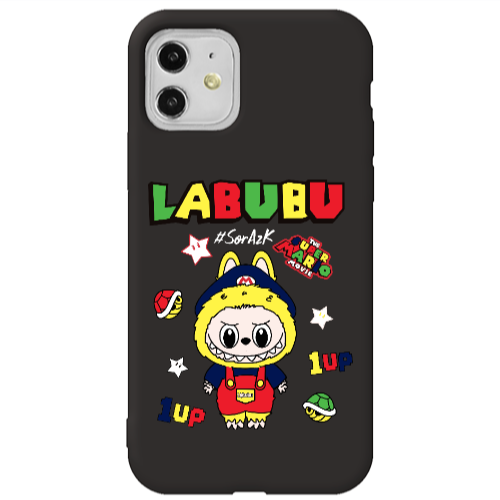 Apple iPhone 11  Labubu Mario Black Colored Silicone TPU Θήκη