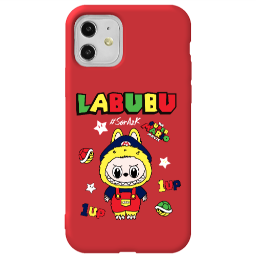 Apple iPhone 11  Labubu Mario Red Colored Silicone TPU Θήκη