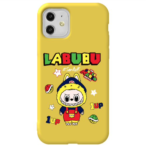 Apple iPhone 11  Labubu Mario Yellow Colored Silicone TPU Θήκη