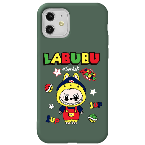 Apple iPhone 11  Labubu Mario Dark Green Colored Silicone TPU Θήκη