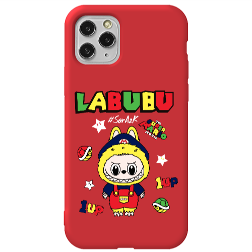 Apple iPhone 11 Pro Labubu Mario Red Colored Silicone TPU Θήκη