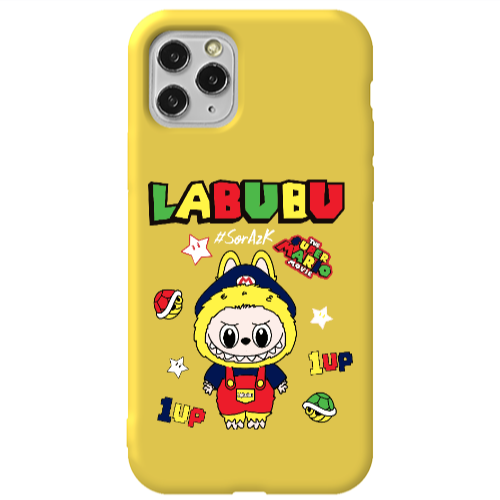 Apple iPhone 11 Pro Labubu Mario Yellow Colored Silicone TPU Θήκη