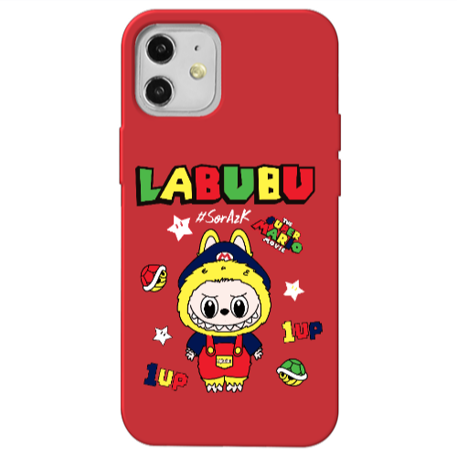 Apple iPhone 12 Labubu Mario Red Colored Silicone TPU Θήκη