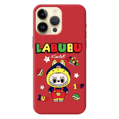 Apple iPhone 13 Pro Max Labubu Mario Red Colored Silicone TPU Θήκη