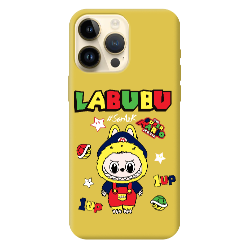 Apple iPhone 13 Pro Max Labubu Mario Yellow Colored Silicone TPU Θήκη