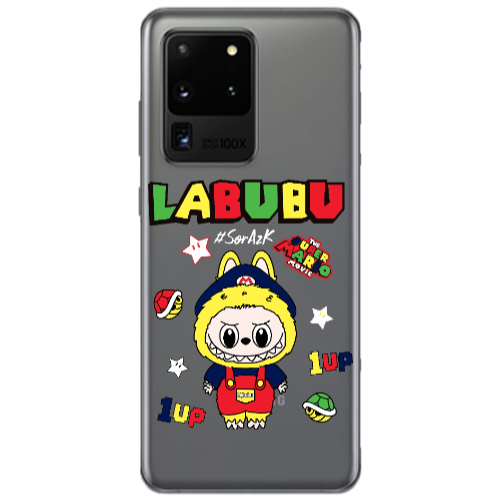 Samsung S20 Ultra Labubu Mario Transparent Silicone TPU Θήκη