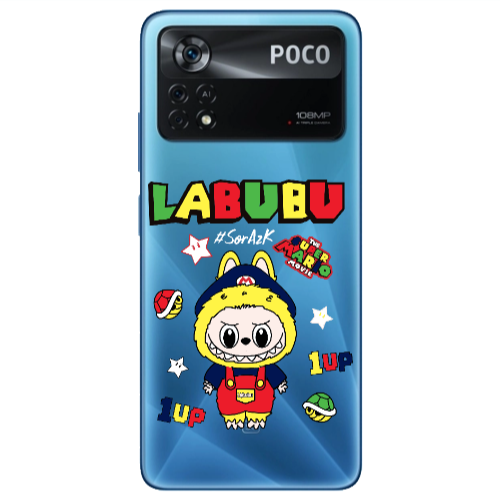 Xiaomi Poco X4 Pro Labubu Mario Transparent Silicone TPU Θήκη