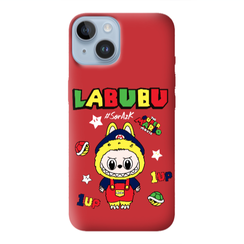 Apple iPhone 14 Plus Labubu Mario Red Colored Silicone TPU Θήκη