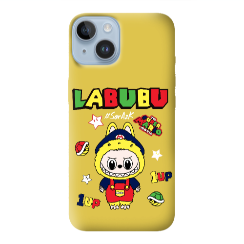 Apple iPhone 14 Plus Labubu Mario Yellow Colored Silicone TPU Θήκη
