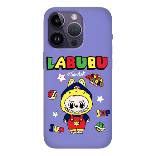Apple iPhone 14 Pro  Labubu Mario Purple Colored Silicone TPU Θήκη
