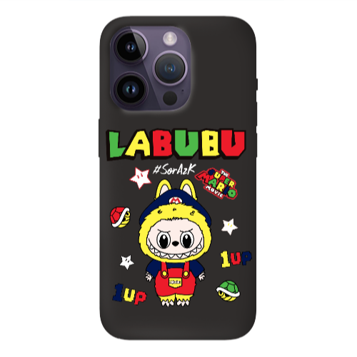 Apple iPhone 14 Pro  Labubu Mario Black Colored Silicone TPU Θήκη