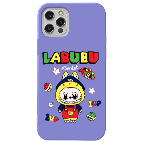 Apple iPhone 13 Pro Labubu Mario Purple Colored Silicone TPU Θήκη