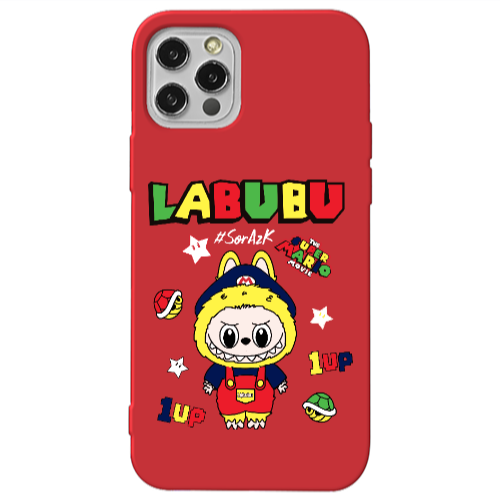 Apple iPhone 13 Pro Labubu Mario Red Colored Silicone TPU Θήκη