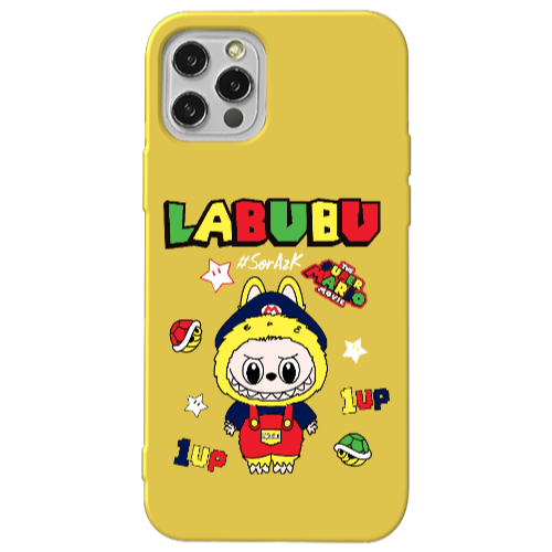 Apple iPhone 13 Pro Labubu Mario Yellow Colored Silicone TPU Θήκη