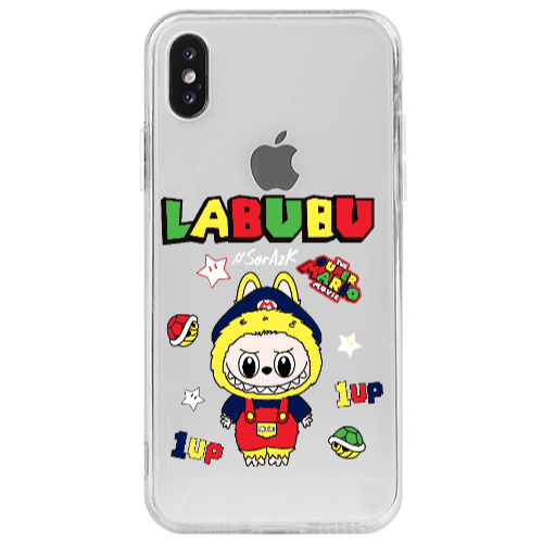 Apple iPhone Xs Labubu Mario Transparent Silicone TPU Θήκη