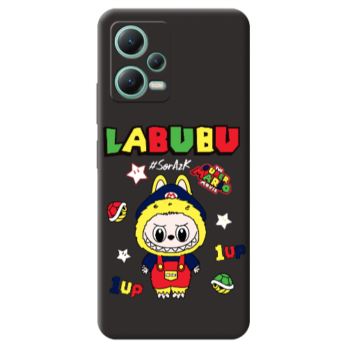 Xiaomi Redmi Note 12 Pro 5G Labubu Mario Black Colored Silicone TPU Θήκη