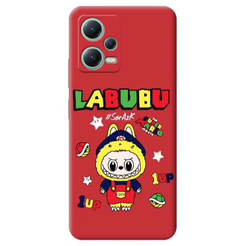 Xiaomi Redmi Note 12 Pro 5G Labubu Mario Red Colored Silicone TPU Θήκη