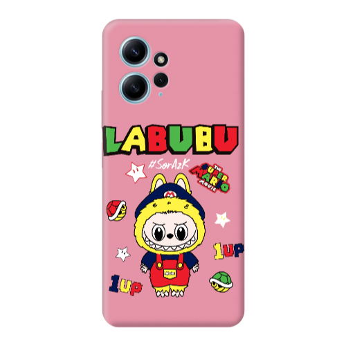 Xiaomi Redmi Note 12 4G Labubu Mario Pink Colored Silicone TPU Θήκη