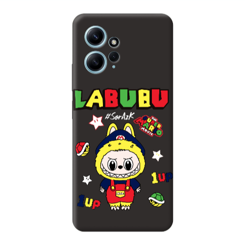 Xiaomi Redmi Note 12 4G Labubu Mario Black Colored Silicone TPU Θήκη