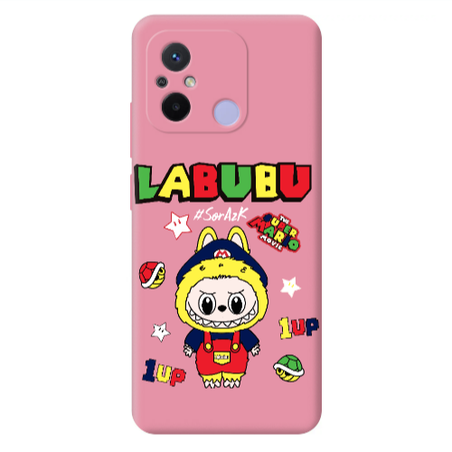 Xiaomi Redmi 12C Labubu Mario Pink Colored Silicone TPU Θήκη
