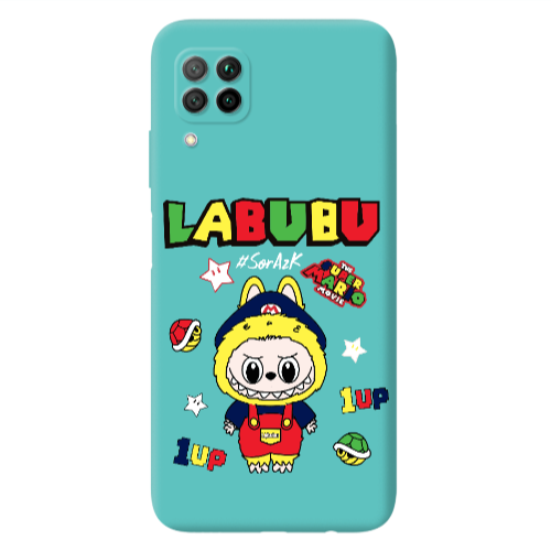Huawei P40 Lite Labubu Mario Turquoise Colored Silicone TPU Θήκη
