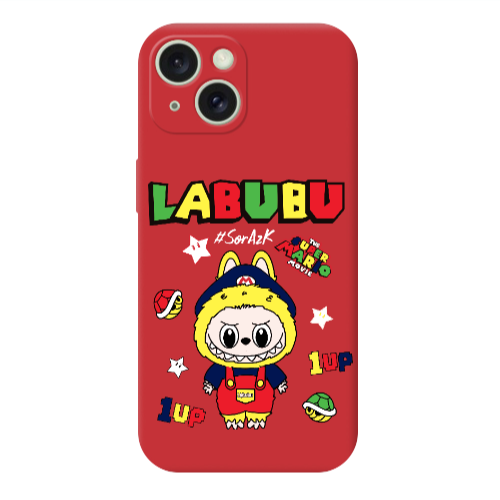 Apple iPhone 15 Labubu Mario Red Colored Silicone TPU Θήκη