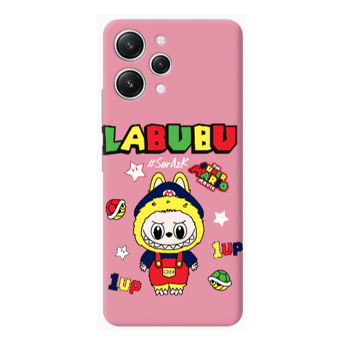 Xiaomi Redmi 12 Labubu Mario Pink Colored Silicone TPU Θήκη