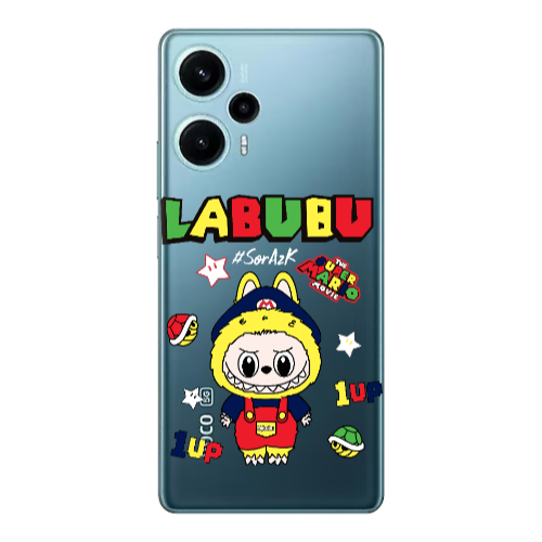 Xiaomi Poco F5 Labubu Mario Transparent Silicone TPU Θήκη