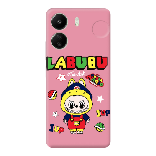 Xiaomi Redmi 13C Labubu Mario Pink Colored Silicone TPU Θήκη