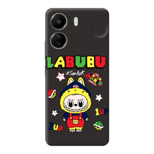 Xiaomi Redmi 13C Labubu Mario Black Colored Silicone TPU Θήκη
